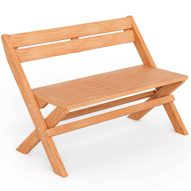 Red Barrel Studio Lashari Solid Wood Folding Bench Folding Chair